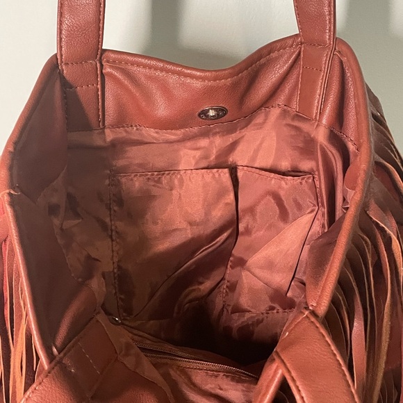 Faux Leather Fringe Tote Bag Shoulder Bag Western Style Purse HALLOWEEN COSTUME - Picture 7 of 10